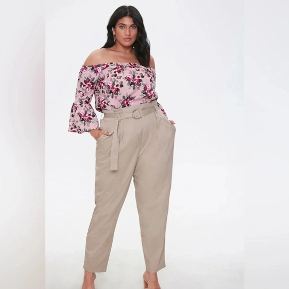 NO COMMENT x FOREVER 21 Plus Size Floral Off the‎ Shoulder Top - Picture 2 of 10